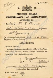 Army Second Class Certificate of Education. Awarde