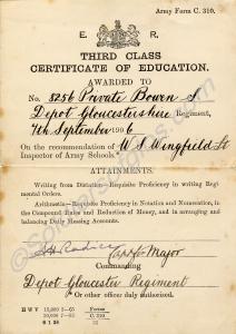 Army Third Class Certificate of Education. Awarded
