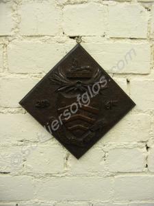 Wood carved shield with Gloucestershire Regiment B