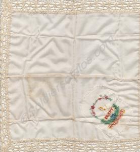 Silk embroidered square  with Gloucestershire Regi