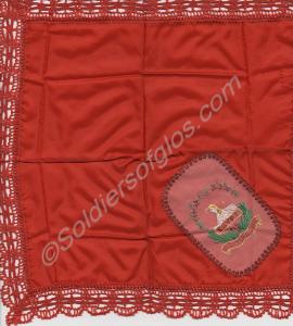 Silk embroidered square  with Gloucestershire Regi