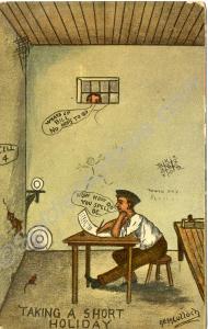 In album     Cartoon of soldier in a cell. 2nd Bat