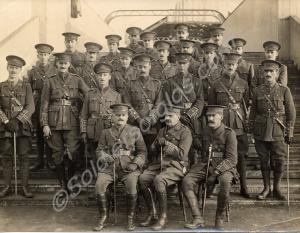 Officers at Railway Station. Believed to be 3rd (R