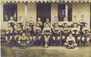 Rugby Team with trophy. Lieutenant C.E.K. Firth. 2