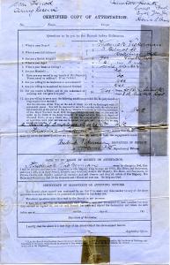 Attestation Form.  4771 Private Frederick Vickerma
