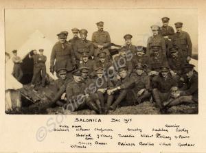 "Salonica Dec. 1915". Officers of 2nd Battalion, T