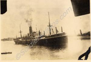 "HMT Camarthenshire with K.O.Y.L.I aboard".  2nd B