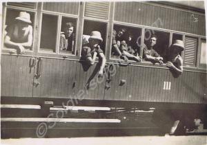 Troop train. 1st Battalion, The Gloucestershire Re