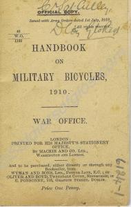 Handbook on Military Bicycles, 1910. Belonged to 5