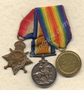 Group of three medals; 1914-1915 Star, British War