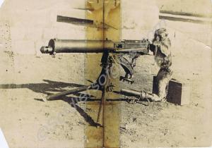 Monkey mascot with Vickers machine gun. 7th Battal