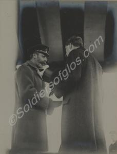 Framed photograph of George V presenting the Victo