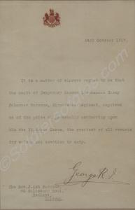 A letter from King George V to Rev. J. Ash Parsons