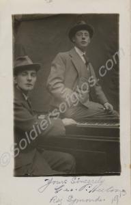 Albert Edward Mackrell and another at piano, c. 1