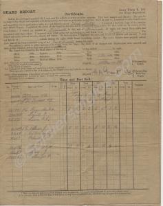 Guard Report (A.F.B.160). Corporal W.A. ' Curly' D