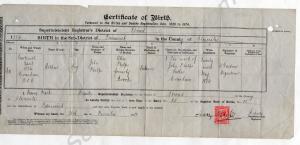 Birth Certificate, 1884. 7050 Private Arthur Phelp