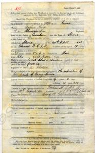 Certificate of Discharge. 7050 Private Arthur Phel