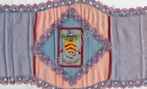 Embroidered sampler made up of five parts and deco
