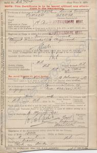 Discharge certificate. 5173778 Lance Corporal Geor