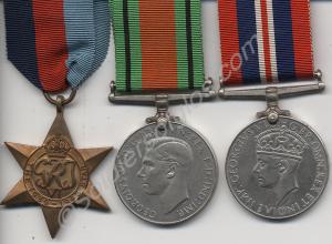 Group of three medals; 1939-1945 Star, Defence Med