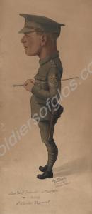Cartoon watercolour of 'Colour Sgt. Instructor of