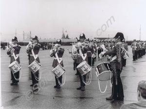 The Band Beating Retreat. Gloucestershire Regiment