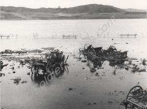Wreckage of Chinese artillery at Gloster Crossing