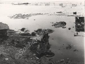 Wreckage of Chinese artillery at Gloster Crossing