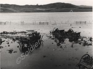 Wreckage of Chinese artillery at Gloster Crossing