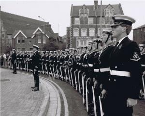 Crew of HMS GLOUCESTER. Portsmouth. November 1987.