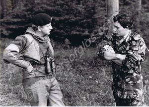 Lieutenant-Colonel R.D. Grist with reporter from t
