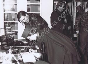 HRH The Duchess of Gloucester signing the Officers