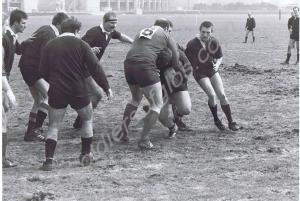 Rugby match. Sergeant Hyde in black head band. Glo