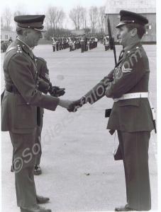 Corporal Dixon receiving his Long Service and Good