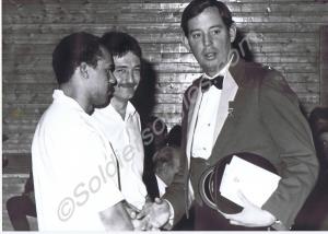 Lieutenant-Colonel D.R. Dixon with boxing coaches.