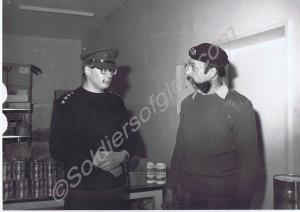 HRH The Duke of Gloucester with ration storeman, S