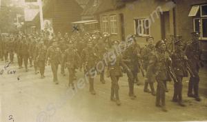 Route march. With Sergeant Millar[?], Company Serg