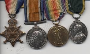 Group of four medals; 1914-1915 Star, British War