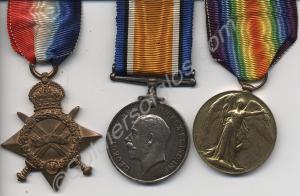 Group of three medals; 1914-1915 Star, British War