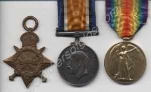Group of three medals; 1914-1915 Star, British War