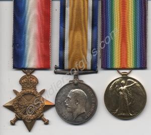 Group of three medals; 1914-1915 Star, British War