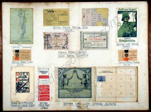 Framed collection of British, French and German ra