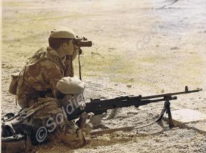 Machine gun practice. Gloucestershire Regiment. Cy