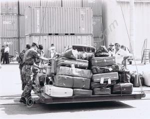 Helping refugees from Lebanon at Larnaca docks. "B