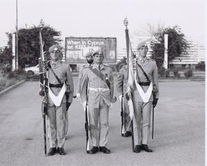Colour Party at Medal Parade. 2nd Lieutenant E.D.