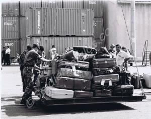 Helping refugees from Lebanon at Larnaca docks. "B