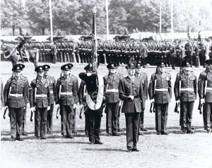 Colour Party with Lieutenant Paul Holt. Her Majest