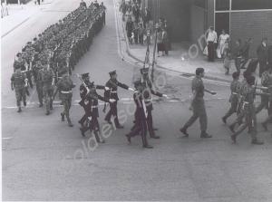 Marching through the city. Gloucestershire Regimen