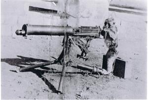 Monkey mascot with Vickers machine gun. 7th Battal