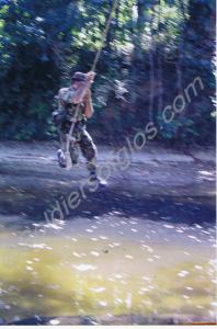 River crossing during jungle warfare exercise. Glo